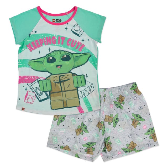 Girls 4-12 Lego Star Wars Grogu aka Baby Yoda Top & Bottoms Pajama Set