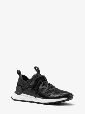 Nolan Mesh And Rubberized Leather Trainer | Michael Kors