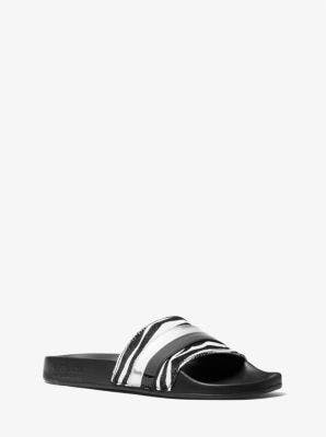 Brandy Zebra Print Calf Hair Slide Sandal | Michael Kors