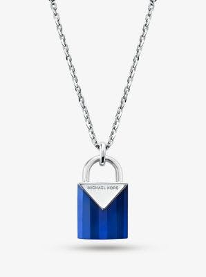 Sterling Silver Lock Necklace | Michael Kors