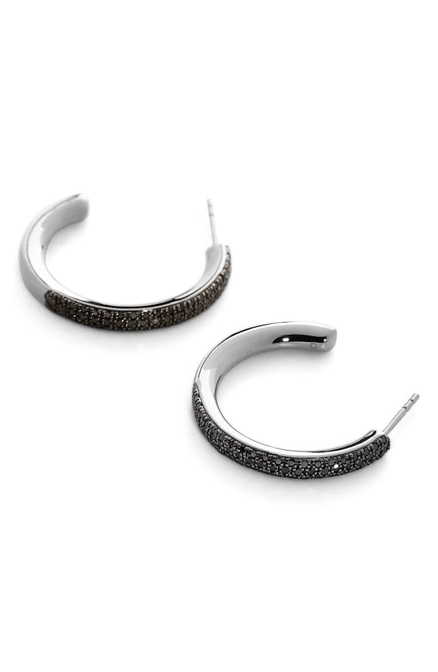 Monica Vinader Fiji Black Diamond Hoop Earrings | Nordstrom