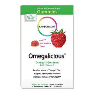 Rainbow Light Gummy Omegalicious Omega 3 Formula, Packets Sour Raspberry | Walgreens