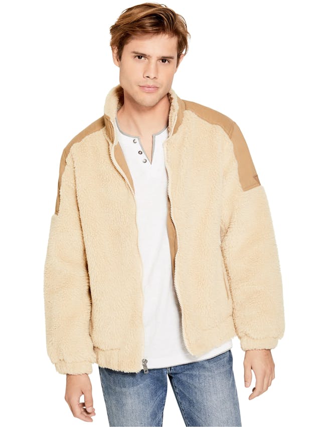 Ledger Faux-Shearling Jacket | GUESS Factory