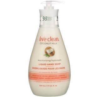 Live Clean, Moisturizing Liquid Hand Soap, Coconut Milk, 17 fl oz (500 ml) - iHerb