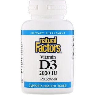Natural Factors, Vitamin D3, 2000 IU, 120 Softgels - iHerb