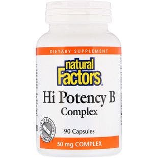 Natural Factors, Hi Potency B Complex, 90 Capsules - iHerb