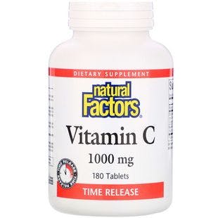 Natural Factors, Vitamin C, Time Release, 1,000 mg, 180 Tablets - iHerb