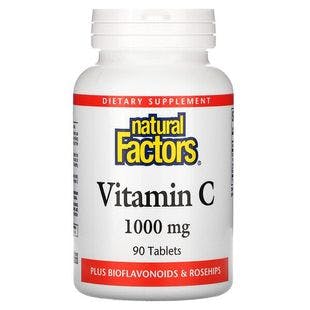 Natural Factors, Vitamin C, Plus Bioflavonoids & Rosehips, 1,000 mg, 90 Tablets - iHerb