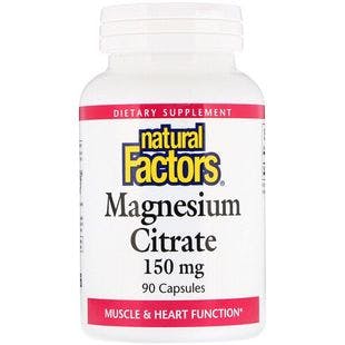Natural Factors, Magnesium Citrate, 150 mg, 90 Capsules - iHerb
