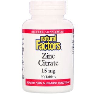 Natural Factors, Zinc Citrate, 15 mg, 90 Tablets - iHerb