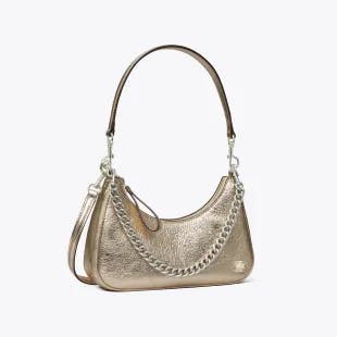 151 Mercer Metallic Small Crescent Bag: Women's Designer Crossbody Bags | Tory Burch