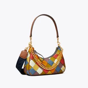 151 Mercer Woven Small Crescent Bag: Women's Designer Crossbody Bags | Tory Burch