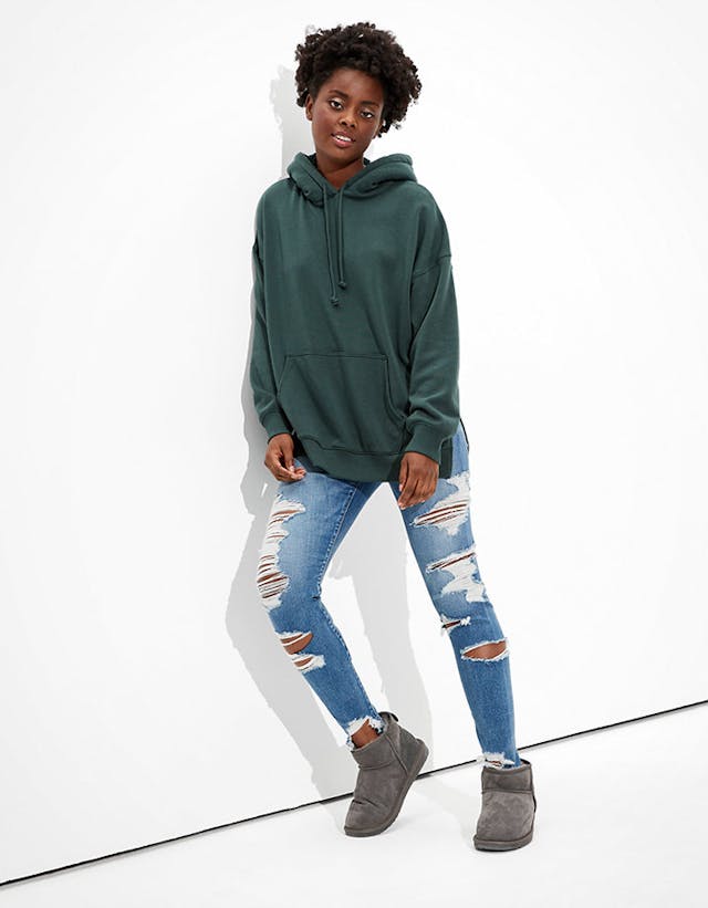 AE Forever Oversized Sherpa Lined Hoodie | American Eagle
