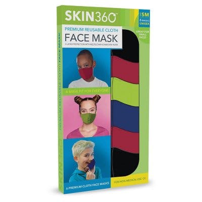 SKIN360 Premium Reusable Cloth Face Mask, Small, Choose your Color (6 pk.)  - Sam's Club