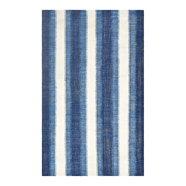 Birch Lane™ Lea Striped Handmade Handwoven Area Rug in Blue | Wayfair