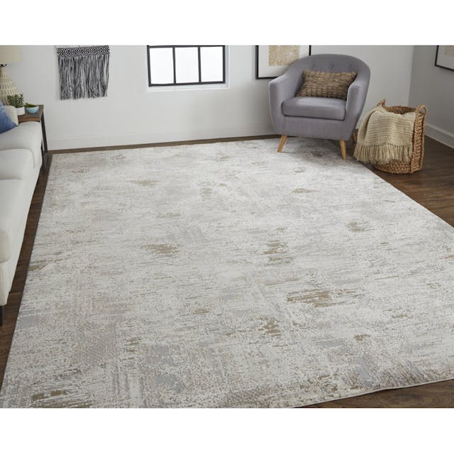 17 Stories Chafton Abstract Area Rug in Ivory | Wayfair