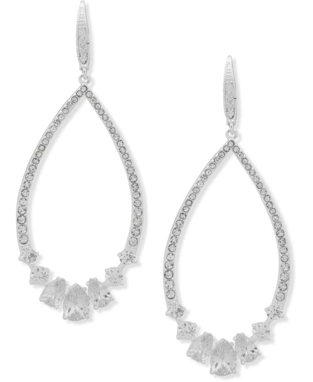 Anne Klein Silver-Tone Pavé & Cubic Zirconia Statement Earrings & Reviews - Earrings - Jewelry & Watches - Macy's