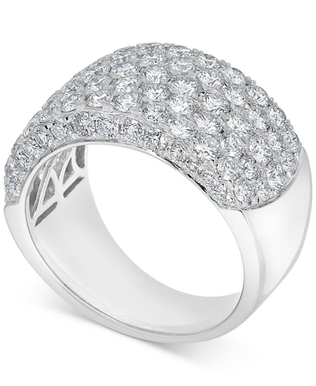 Macy's Diamond Cluster Statement Ring (3-3/4 ct. t.w.) in 14k White Gold & Reviews - Rings - Jewelry & Watches - Macy's