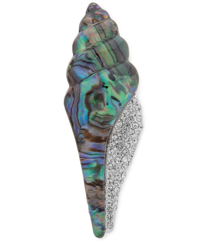 Anne Klein Silver-Tone Crystal & Stone Conch Shell Pin & Reviews - Fashion Jewelry - Jewelry & Watches - Macy's