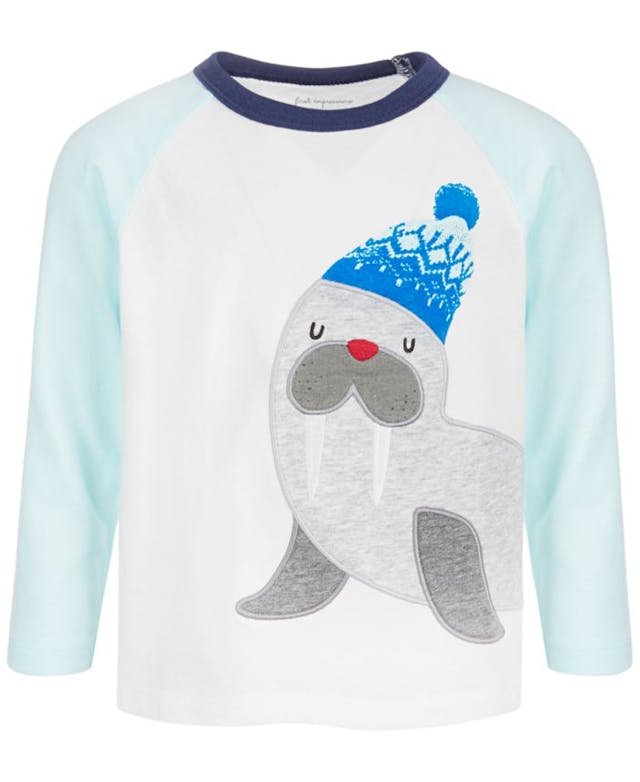 First Impressions Baby Boys Long-Sleeve Walrus Cotton T-Shirt, Created for Macy's & Reviews - Shirts & Tops - Kids - Macy's