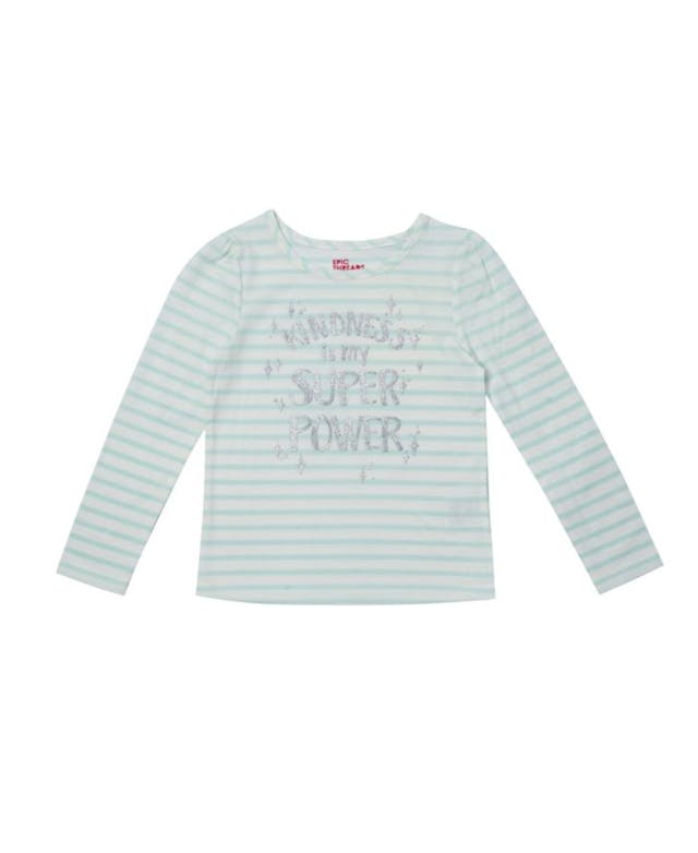 Epic Threads Toddler Girls Striped Long Sleeve Text Tee & Reviews - Shirts & Tops - Kids - Macy's