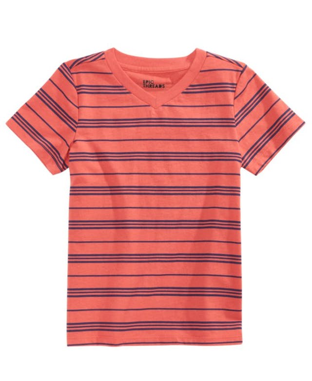 Epic Threads Little Boys Short Sleeve V-Neck Striped T-Shirt & Reviews - Macy's