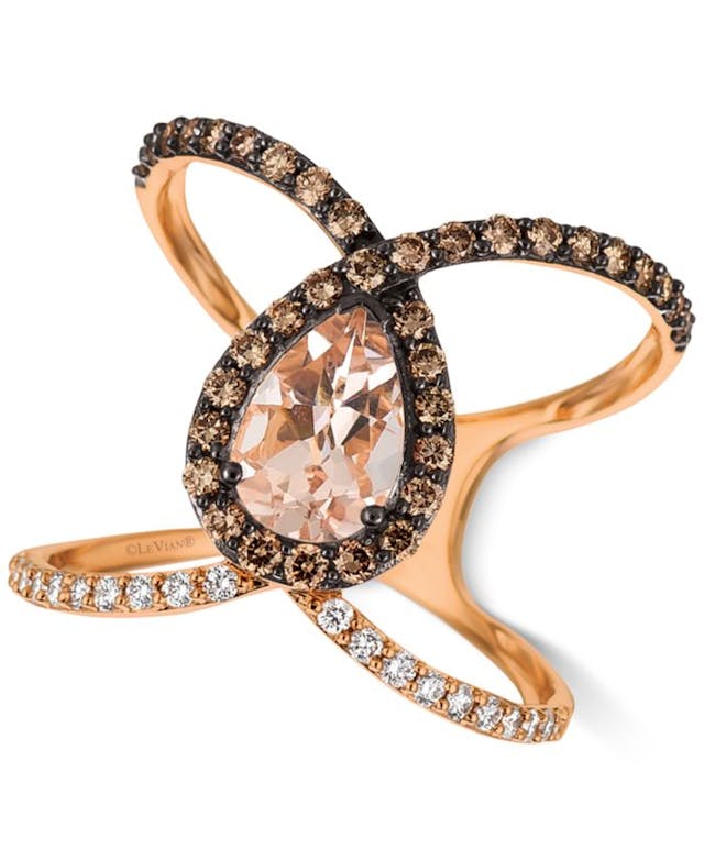 Le Vian Peach Morganite (7/8 ct. t.w.) & Diamond (5/8 ct. t.w.) Ven Ring in 14k Rose Gold & Reviews - Rings - Jewelry & Watches - Macy's