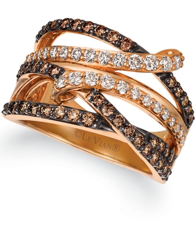 Le Vian Chocolate Diamonds® (7/8 ct. t.w.) & Nude Diamonds® (1/2 ct. t.w.) Statement Ring in 14k Rose Gold & Reviews - Rings - Jewelry & Watches - Macy's