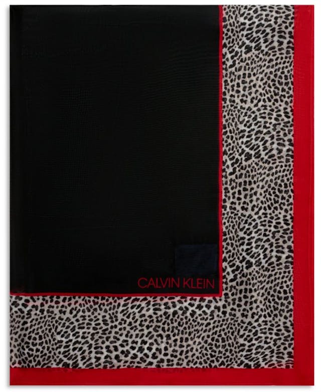 Calvin Klein Leopard-Border Wrap Scarf & Reviews - Handbags & Accessories - Macy's