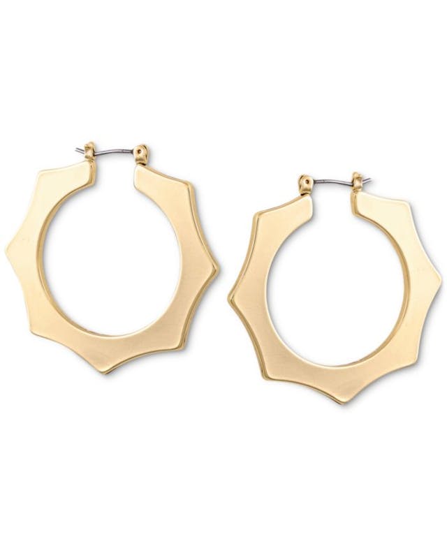 GUESS Gold-Tone Large Geometric Hoop 1-1/2" & Reviews - Earrings - Jewelry & Watches - Macy's