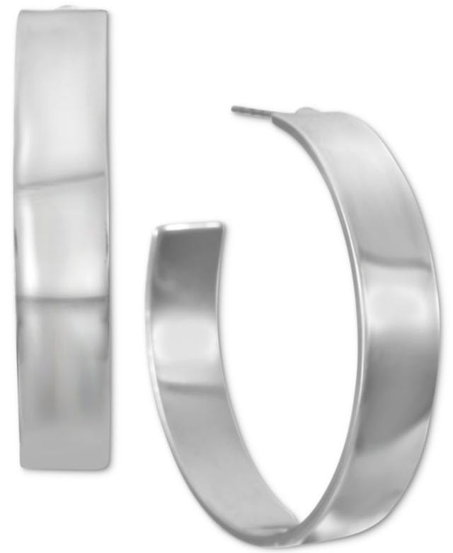 Alfani Silver-Tone Medium Wide Open Hoop Earrings, 1.3", Created for Macy's & Reviews - Earrings - Jewelry & Watches - Macy's