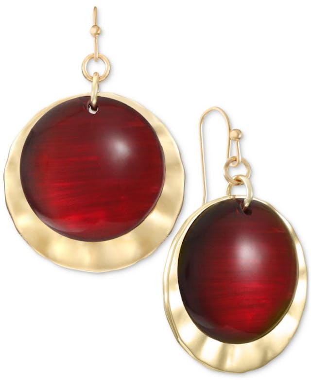 Style & Co Gold-Tone Disk & Stone Drop Earrings, Created for Macy's & Reviews - Earrings - Jewelry & Watches - Macy's