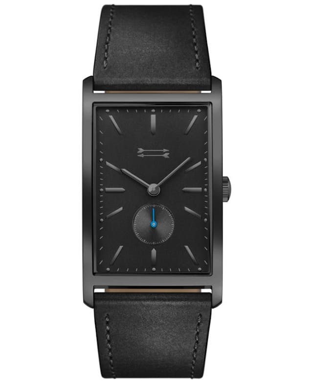 Uri Minkoff Men's Pesaro Black Leather Strap Watch 27x45.5mm & Reviews - Watches - Jewelry & Watches - Macy's