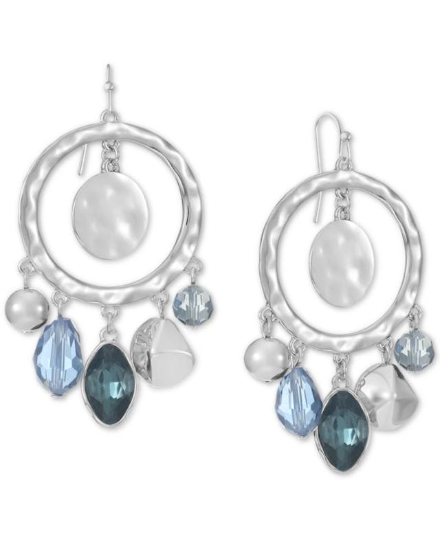 Style & Co Stone, Bead & Hammered Disk Drop Hoop Earrings, Created for Macy's & Reviews - Earrings - Jewelry & Watches - Macy's