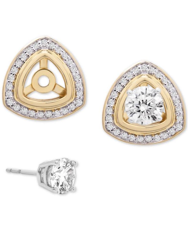 Macy's Diamond Triangle Earring Jackets (1/6 ct. t.w.) in 14k Gold & Reviews - Earrings - Jewelry & Watches - Macy's