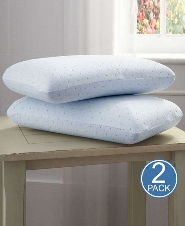 Rio Home Fashions Arctic Sleep 2 Pack Cool-Blue Memory Foam Conventional Pillow - Standard & Reviews - Pillows - Bed & Bath - Macy's