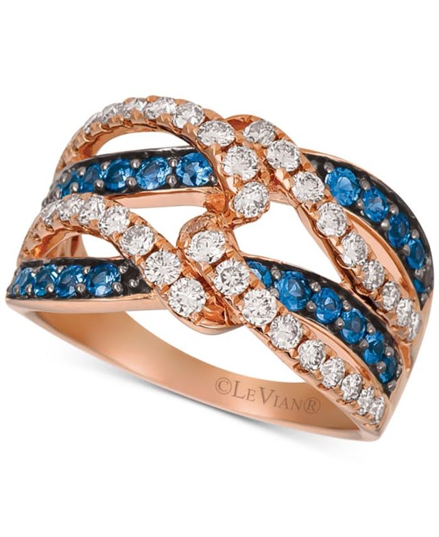 Le Vian Blueberry Sapphire (5/8 ct. t.w.) & Diamond (7/8 ct. t.w.) Ring in 14k Rose Gold & Reviews - Rings - Jewelry & Watches - Macy's