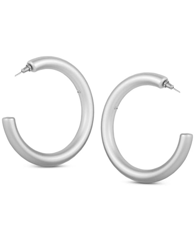 GUESS Matte Tubular Medium Hoop Earrings, 2" & Reviews - Earrings - Jewelry & Watches - Macy's