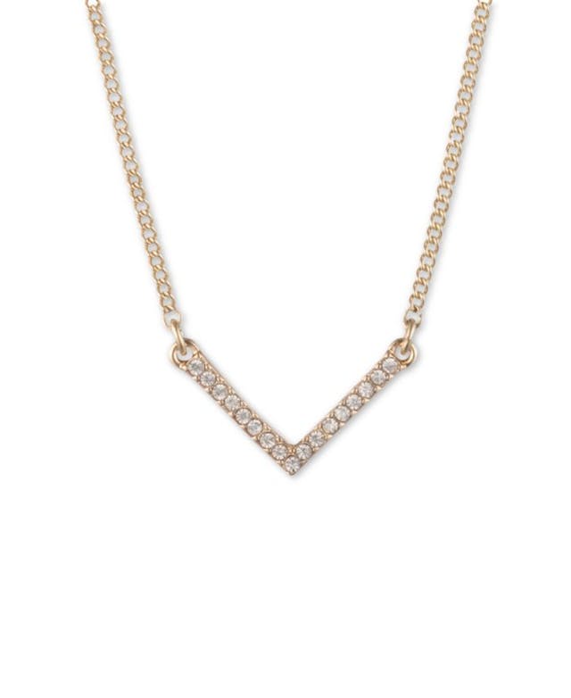 DKNY Gold-Tone Crystal Chevron Statement Necklace, 16" + 3" extender & Reviews - Necklaces - Jewelry & Watches - Macy's