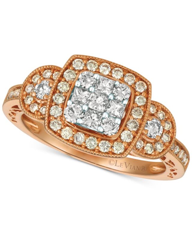 Le Vian Nude™ Diamond Cluster Ring (3/4 ct. t.w.) in 14k Gold & White Gold & Reviews - Rings - Jewelry & Watches - Macy's