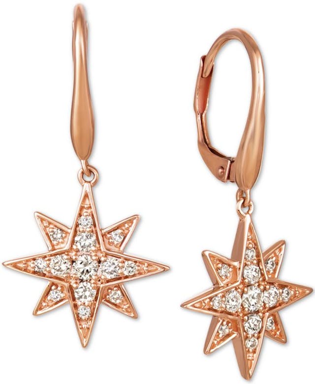Le Vian Nude Diamonds™ Celestial Star Drop Earrings (3/8 ct. t.w.) in 14k Rose Gold & Reviews - Earrings - Jewelry & Watches - Macy's