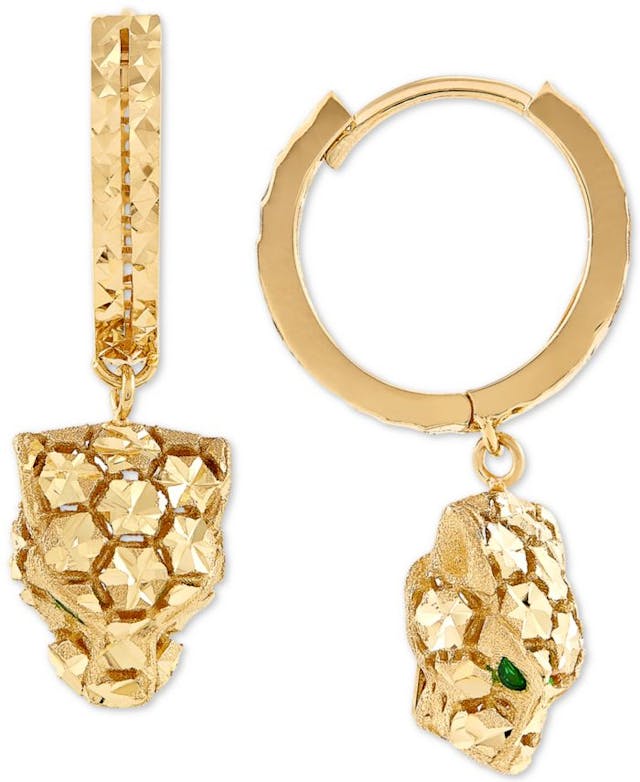 EFFY Collection Effy Oro by EFFY® Panther Hoop Earrings in 14k Gold & Reviews - Earrings - Jewelry & Watches - Macy's