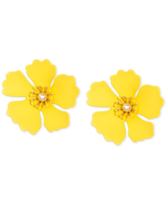 Zenzii Gold-Tone & Suede-Painted-Finish Petunia Stud Earrings  & Reviews - Earrings - Jewelry & Watches - Macy's