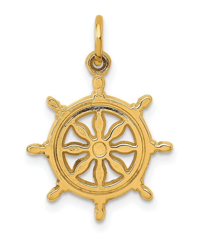 Macy's Ship Wheel Charm in 14k Yellow Gold & Reviews - Necklaces  - Jewelry & Watches - Macy's