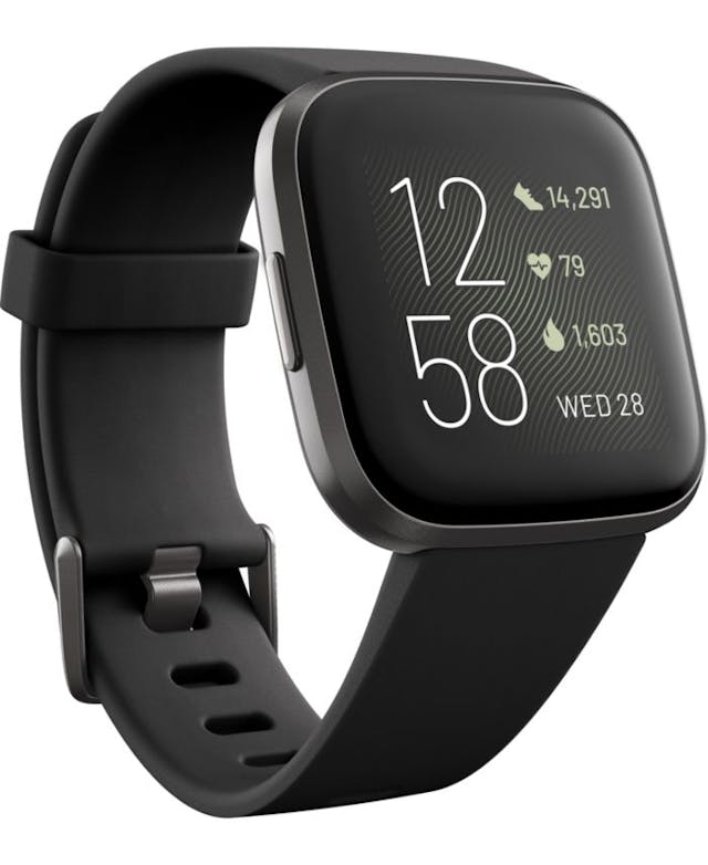 Fitbit Versa 2 Black Elastomer Strap Touchscreen Smart Watch 39mm & Reviews - Watches - Jewelry & Watches - Macy's