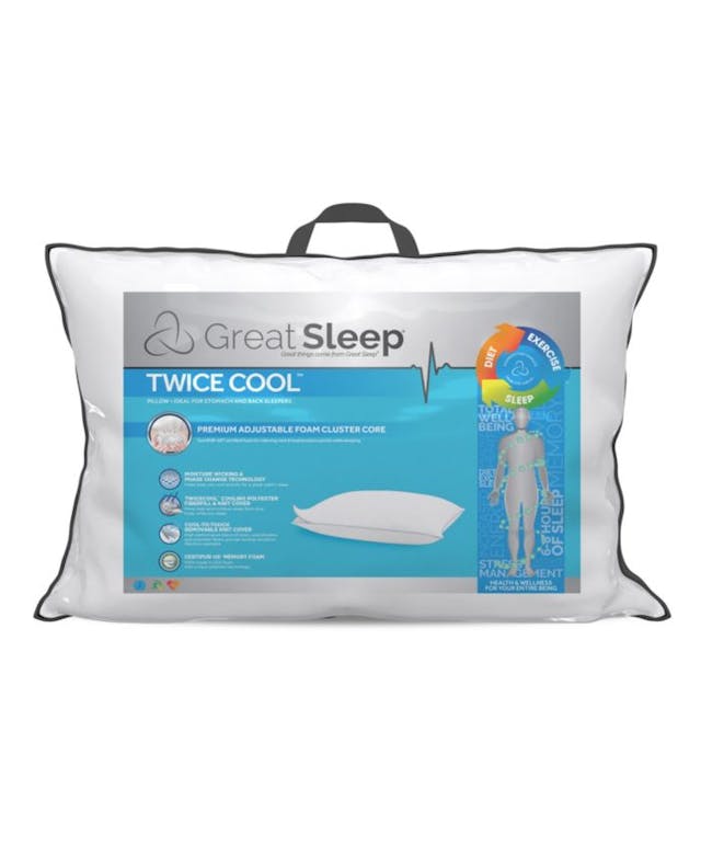 Great Sleep Twice Cool Premium Adjustable Foam Cluster Standard/Queen Pillow & Reviews - Pillows - Bed & Bath - Macy's