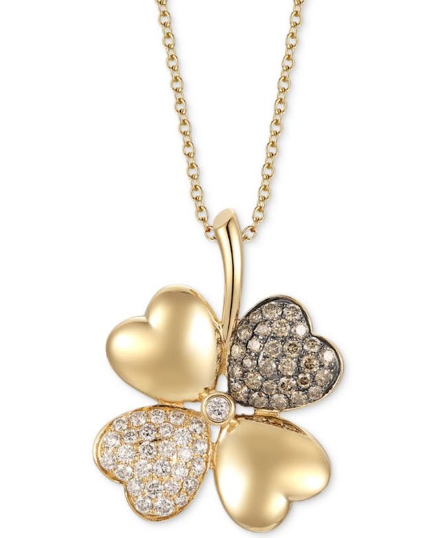 Le Vian Diamond Flower 18" Pendant Necklace (1-1/5 ct. t.w.) in 14k Gold & Reviews - Necklaces  - Jewelry & Watches - Macy's