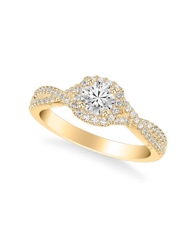 Macy's Diamond Twist Engagement Ring (7/8 ct. t.w.) in 14k Yellow, White or Rose Gold & Reviews - Rings - Jewelry & Watches - Macy's