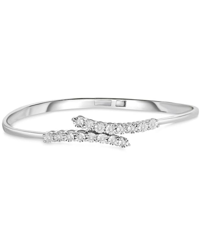 Macy's Diamond Bangle Bracelet (1/4 ct. t.w.) in Sterling Silver & Reviews - Bracelets - Jewelry & Watches - Macy's