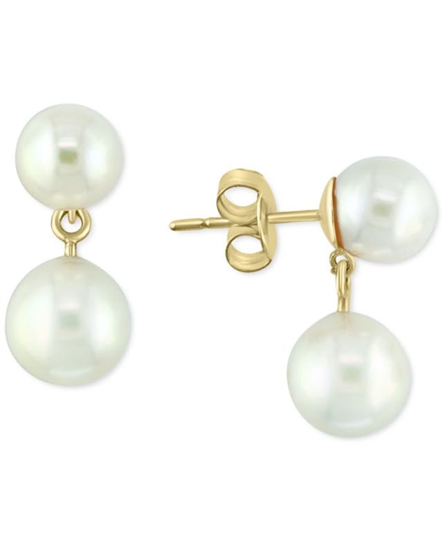 EFFY Collection EFFY® Akoya Cultured Pearl (7 & 8mm) Drop Earrings in 14k Gold & Reviews - Earrings - Jewelry & Watches - Macy's